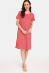 Rosaline Mystic Town Knit Cotton Knee Length Nightdress - Bitter Sweet — thumbnail 4
